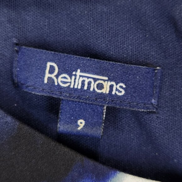 Reitmans Blue, Black & Silver Sleeveless Summer Dress – Size 9 - Picture 4 of 13